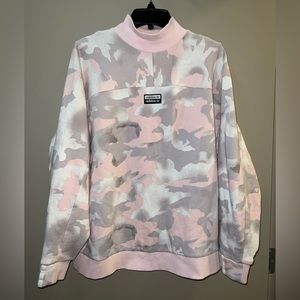 Adidas pink camouflage crew neck size s (oversized)
